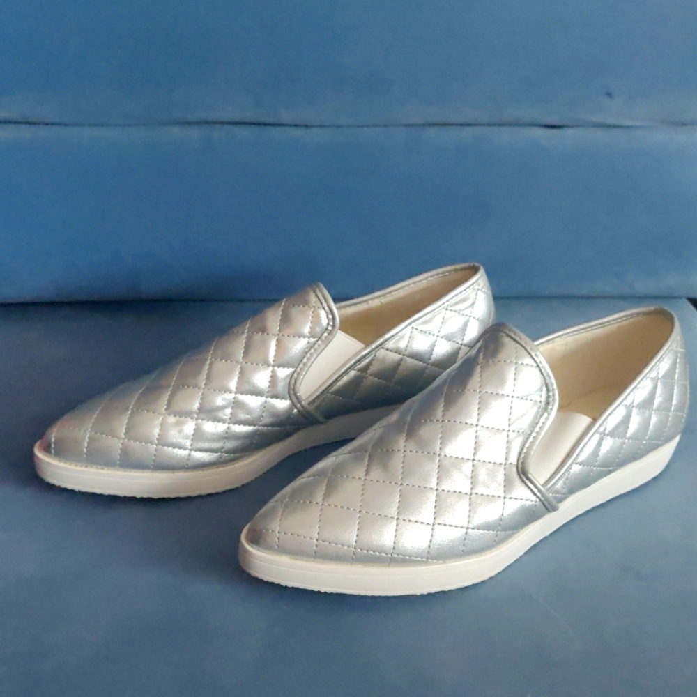 Silver pointed toe FRH flats